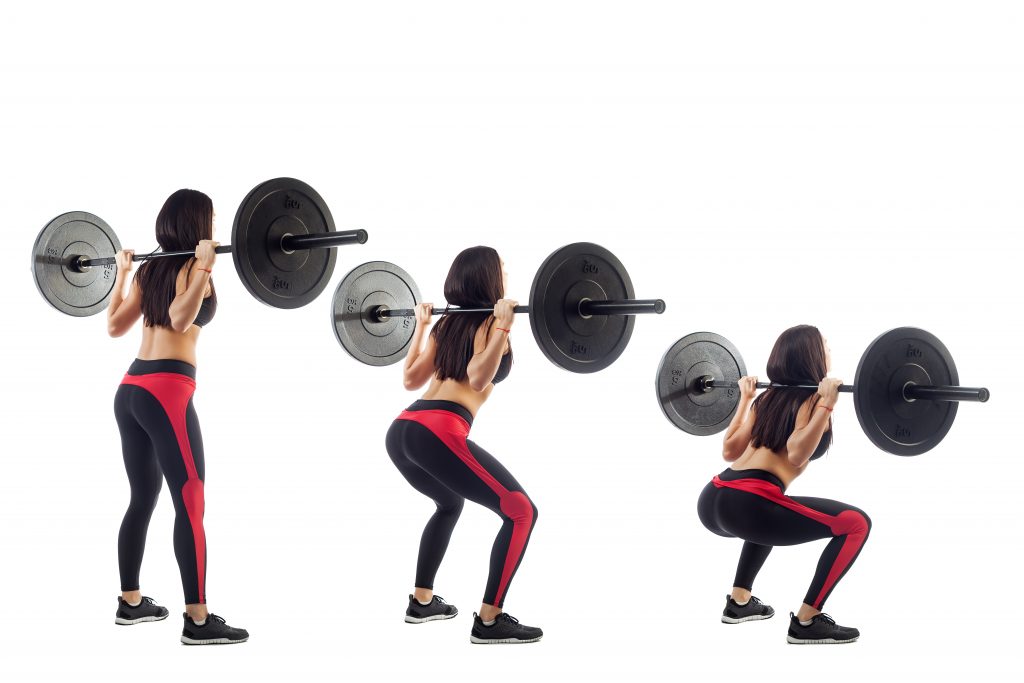 Woman doing squat with a barbell Scotland AllStrong Perth Scotland