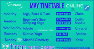 May 2021 Online Timetable